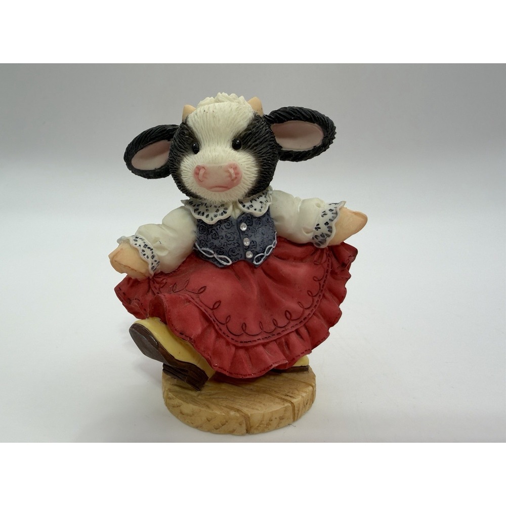 Vintage Cow Figurine Marys Moo Moos Barn Love To Dance With Moo Dress #484946